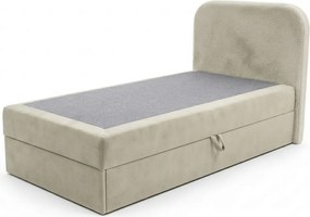 Kárpitozott boxspring ágy FORENA 90x200 cm krém színben Matrac: Bonell rugós matrac