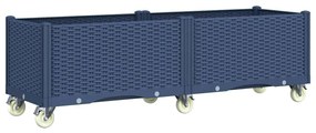 kékszürke polipropilén rácsos kerekes ültetőláda 160 x 50 x 54 cm