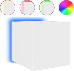 vidaXL fehér fali TV-szekrény LED-világítással 30,5x35x30 cm