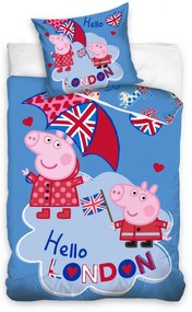 Peppa malac Hello London ágyneműhuzat 140×200cm, 70×80 cm