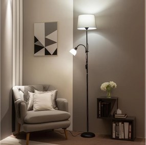 Brilagi - CERIA állólámpa 1xE27/100W/230V + 1xE14/25W fekete/szürke
