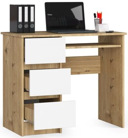 PC asztal Benicio (artisan tölgy  + fehér) (B). Akció -13%. 1070977