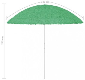 zöld hawaii stílusú strandnapernyő 300 cm