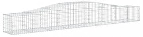 vidaXL 15 db íves horganyzott vas gabion kosár 400x50x40/60 cm