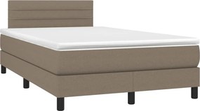 vidaXL tópszínű szövet rugós ágy matraccal 120 x 190 cm