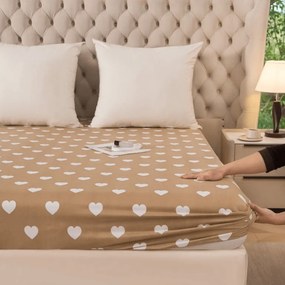Mikroszálas lepedő CARAMHEART barna 90x200 cm