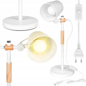 Íróasztali lámpa Éjjeli iskolai E27 Led Fa fehér