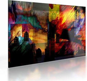 Kép - A város színes absztrakciója (üvegen) (70x50 cm)