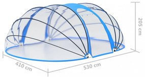 ovális medencekupola 530 x 410 x 210 cm