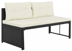 4 részes fekete polyrattan kerti társalgó szett