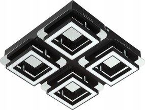 Horoz Falra szerelhető Led lámpatest 4x5W 4000K Tükrös Négyzet Króm