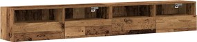 vidaXL TV Fali Szekrény 2 pcs Öreg fa 100 x 30 x 30 cm Faanyag