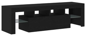 fekete tölgy szerelt fa TV-szekrény LED-ekkel 140x36,5x40 cm