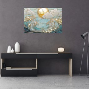 Kép - 3D gyöngyök az óceánban (90x60 cm)