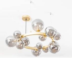 Brilagi - LED Csillár zsinóron MILLA 15xG9/3W/230V arany/füstös