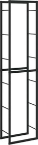 vidaXL tűzifa állvány Fekete 50x30x209 cm acél