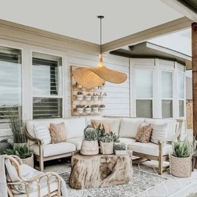 Immax 08290L - Csillár zsinóron SOMBRERO 1xE27/40W/230V átm. 80 cm rattan