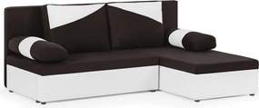ROLO Kinyitható sarokkanapé Barna/fehér