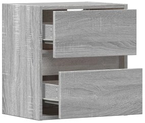 2 db szürke sonoma fali TV-szekrény LED-ekkel 41 x 31 x 45 cm