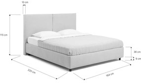 Szürkésbarna kárpitozott ágyneműtartós franciaágy ágyráccsal 160x200 cm Myra Bold – Bonami Selection