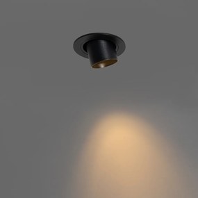 Modern, fekete GU10-es süllyesztett spotlámpa, 35 mm-es kerek, dönthető - Installa