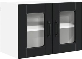 vidaXL Konyhaszekrény polcokkal ajtóval Fekete 60 x 31 x 40 cm Faanyag
