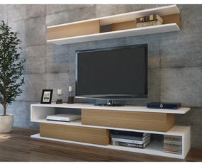 TV szekrény Sims - White, Teak
