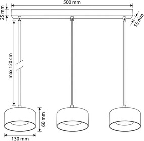 Brilagi - Zsinóros függeszték AURA LUX 3xGX53/30W/230V fekete/arany