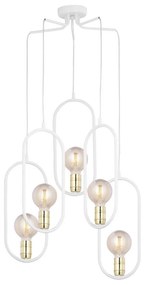 Jupiter 1823 - PI5 E27 - Csillár zsinóron PONTI 5xE14/40W/230V fehér