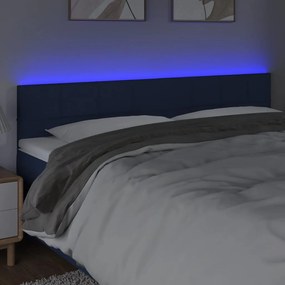 kék szövet LED-es fejtámla 180x5x78/88 cm