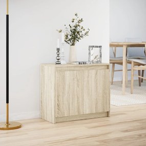 sonoma tölgy szerelt fa tálalószekrény LED-del 72 x 34 x 61 cm