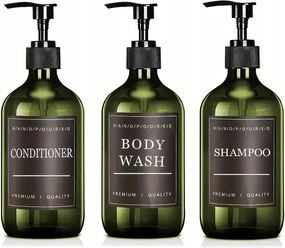 Pumpás Flakonok Fürdőszobai Adagolók Zöld Tusfürdő Sampon