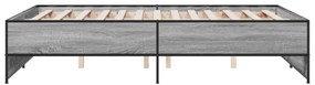 szürke sonoma szerelt fa és fém ágykeret 120 x 200 cm