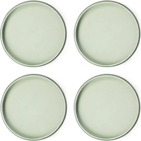 Zöld kőedény tányér készlet 4 db-os ø 22 cm Aura Rondo – Bonami Selection