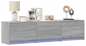 szürke sonoma színű szerelt fa TV-szekrény LED-del 165x34x40 cm