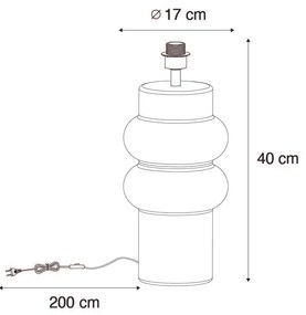 Design asztali lámpa fekete kerámia 17 cm árnyékoló nélkül - Alisia