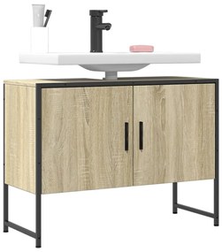 sonoma tölgy szerelt fa fürdőszobai mosdószekrény 80x33x60 cm