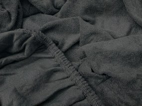 Molton fleece gumis lepedő antracit 90 x 200 cm