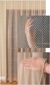 Függöny Világos Bézs Háló Elegáns Modern Szalag Sz. 400x150