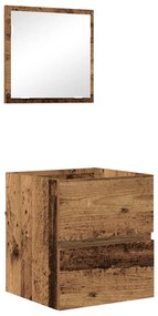 Modern Fürdőszoba Tároló Szekrény Régi Fa MDF Fa Furnérral Közepes