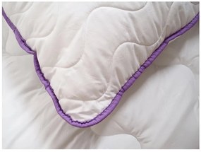 Egész éves steppelt takaró 140x200 cm párnával STELLA LAVENDER 70x90 cm, fehér