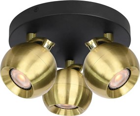 Italux modern spot lámpa lafin fekete arany itxspl-45379-3r-bkgd