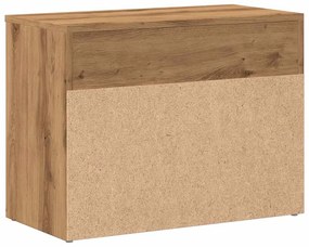 kézműves tölgy színű szerelt fa cipőtároló pad 60 x 30 x 45 cm