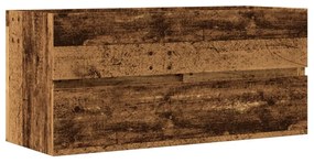 antik fa színű szerelt fa mosdószekrény 100 x 38,5 x 45 cm