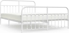 vidaXL fehér fém ágykeret fej- és lábtámlával 183 x 213 cm