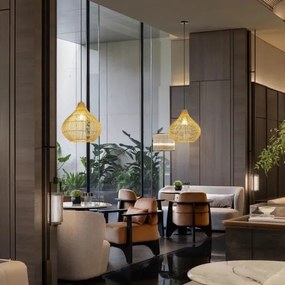 Immax 08257L - Csillár zsinóron PELO 1xE27/40W/230V átm. 40 cm rattan