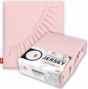 Jersey lepedő 120x200 gumis vastag pamut oldal 30 cm púderrózsaszín