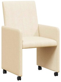 Kerekes Étkező Székek 2 pcs Krém 57 x 66 x 94 cm Bársony anyag