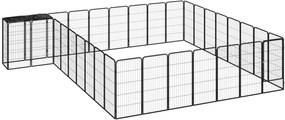 vidaXL 34 paneles fekete porszórt acél kutyakennel 50 x 100 cm