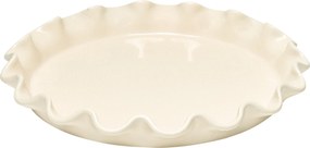Emile Henry Natural Chic Kerámia Tortaforma 33 cm, Fodros Krémszínű